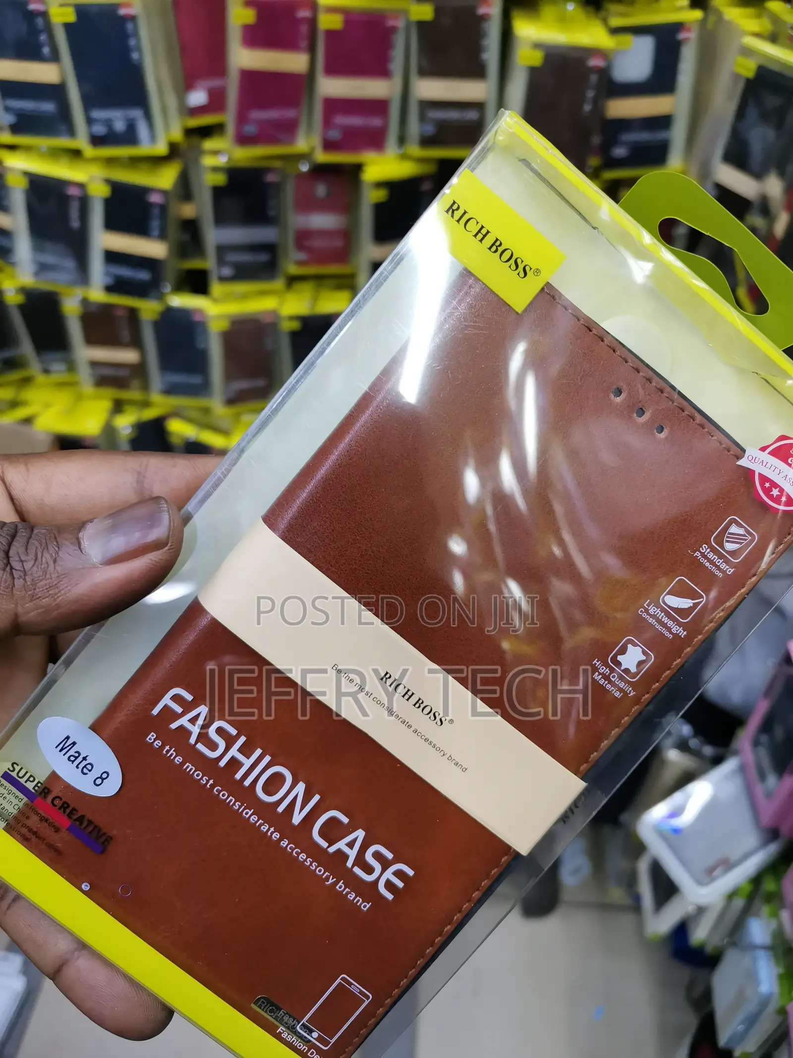 Universal Rich Boss Flip Cover for Huawei Mate 8 - Brown