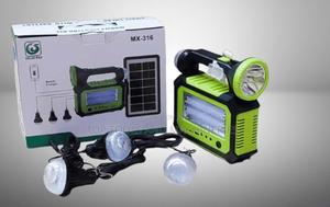 DC Solar Lighting System 3 Bulbs and Panel - thumbnail 2