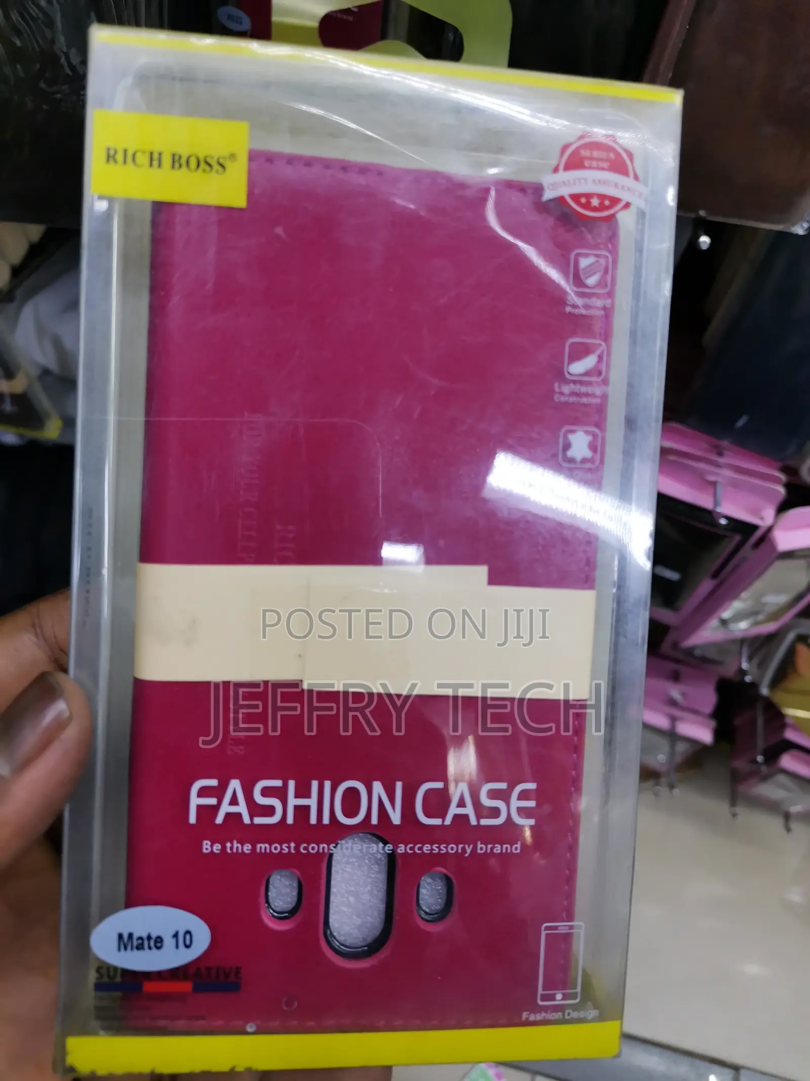 Universal Rich Boss Flip Cover for Huawei Mate 10 -Pink