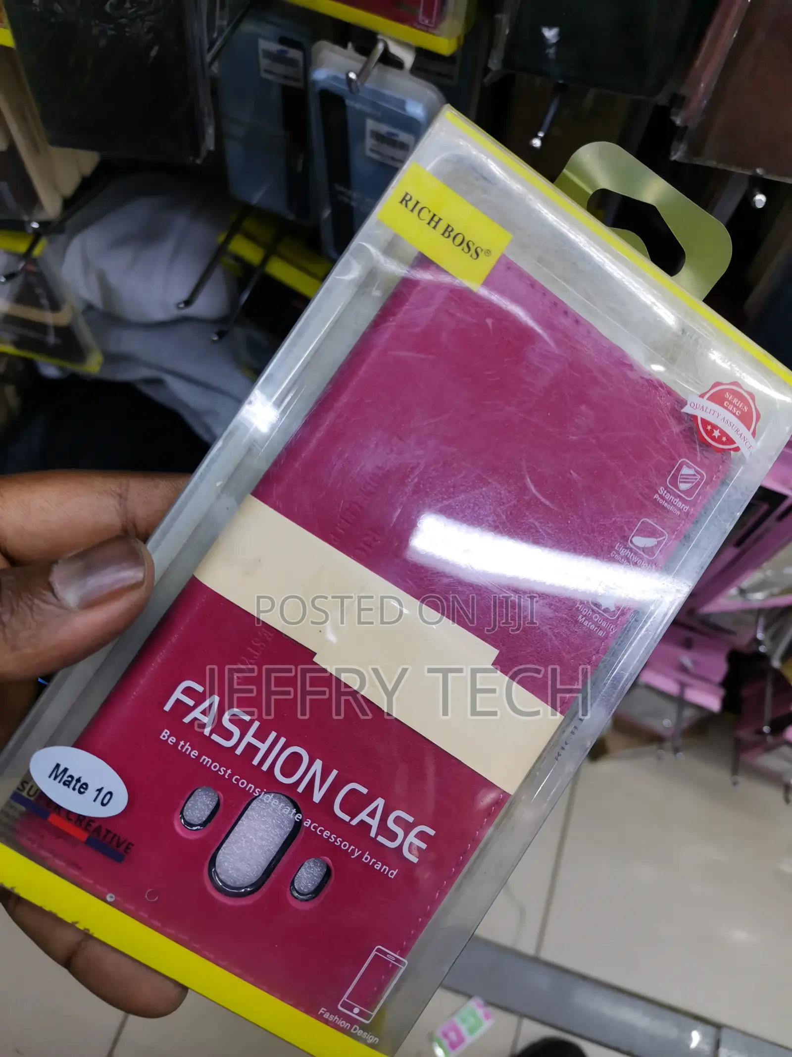 Universal Rich Boss Flip Cover for Huawei Mate 10 -Pink