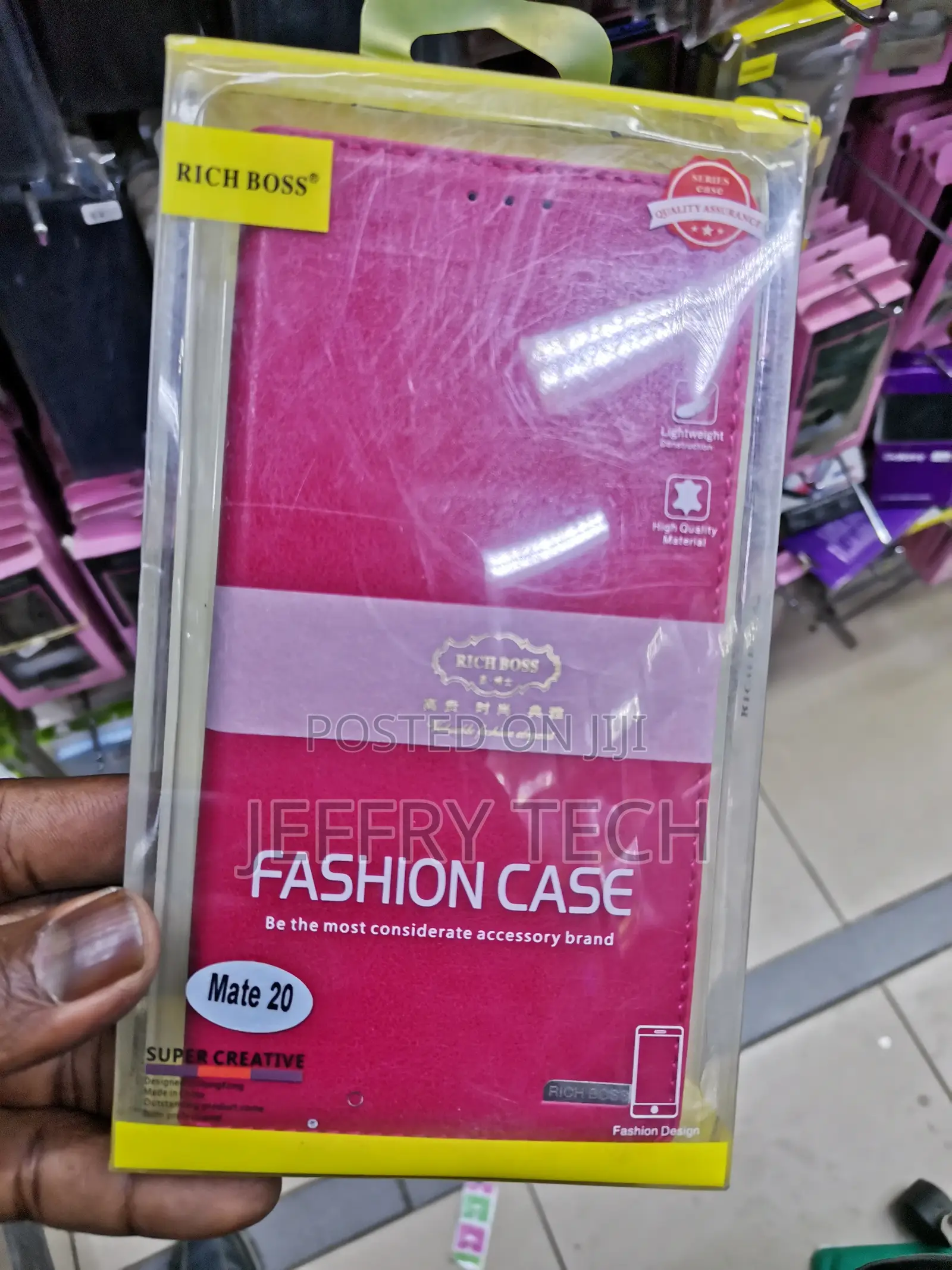 Universal Rich Boss Flip Case for Huawei Mate 20-Pink