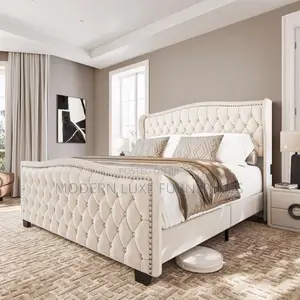 Modern,White 6 by 6 Bedroom Bed