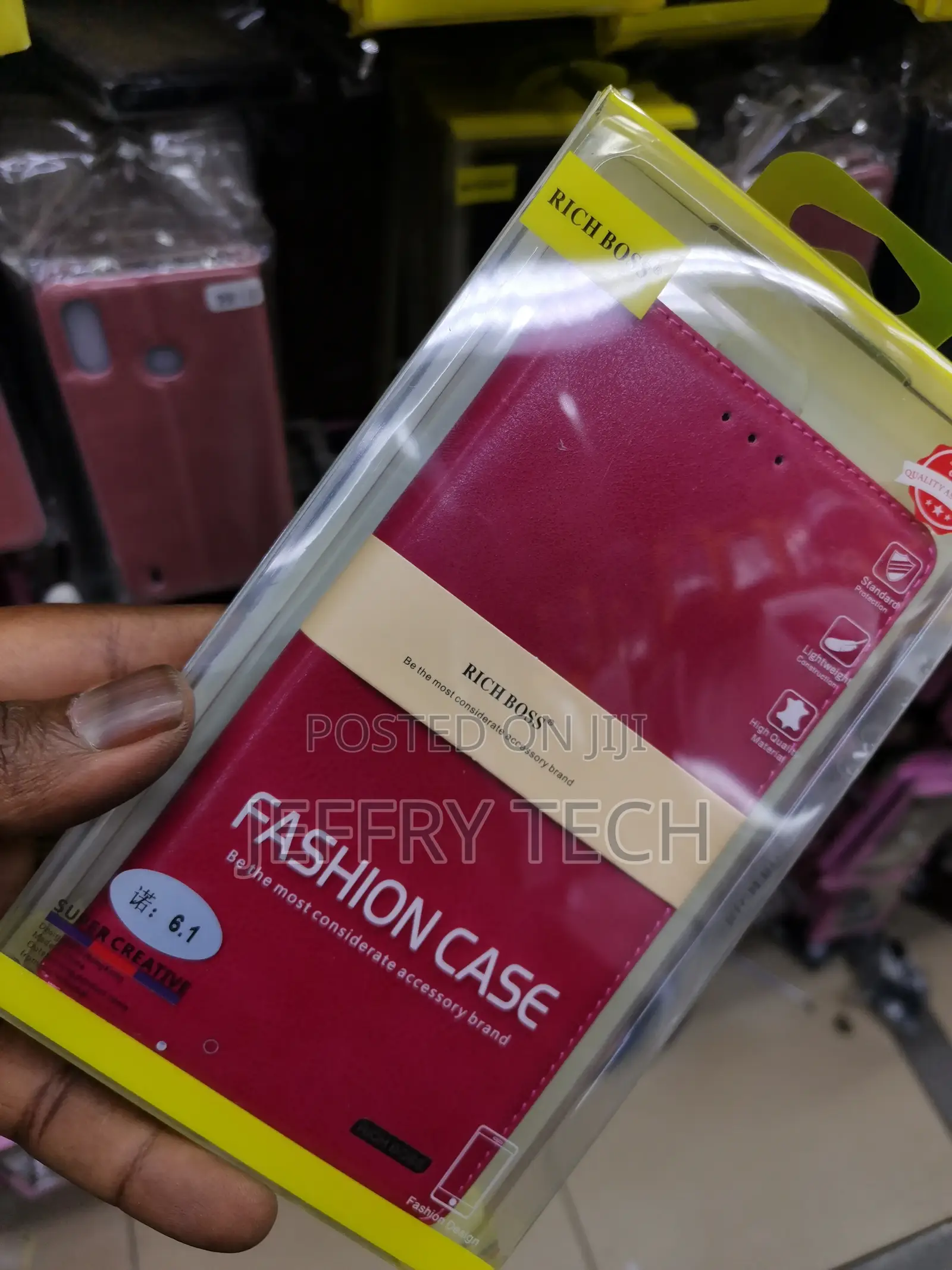 Universal Nokia 6.1 Rich Boss Leather Flip Case -Pink
