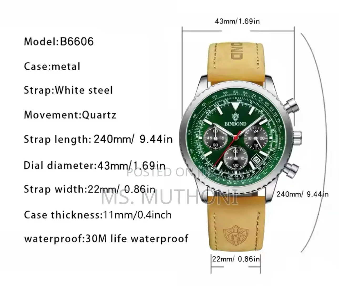 New Binbond Chronograph Gents Watch