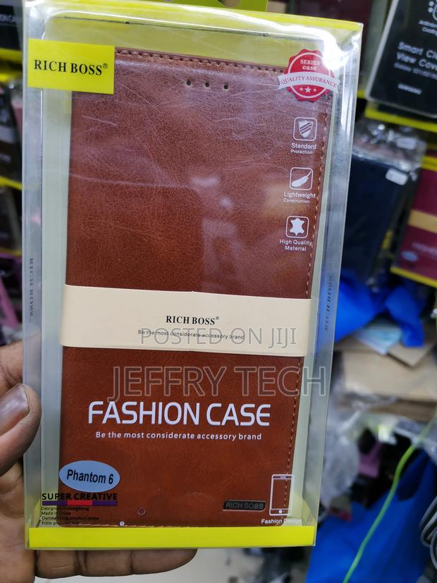 Universal Richboss Flip Case for Tecno Phantom 6-Brown - main view