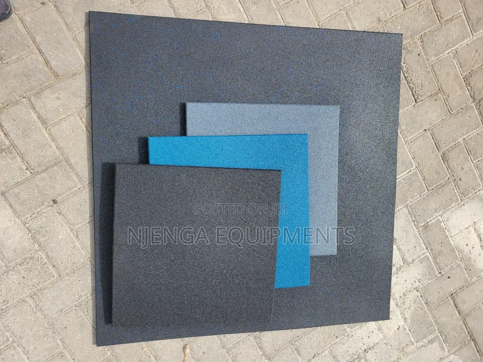 Black, Blue and Grey High-Quality Rubber Tiles