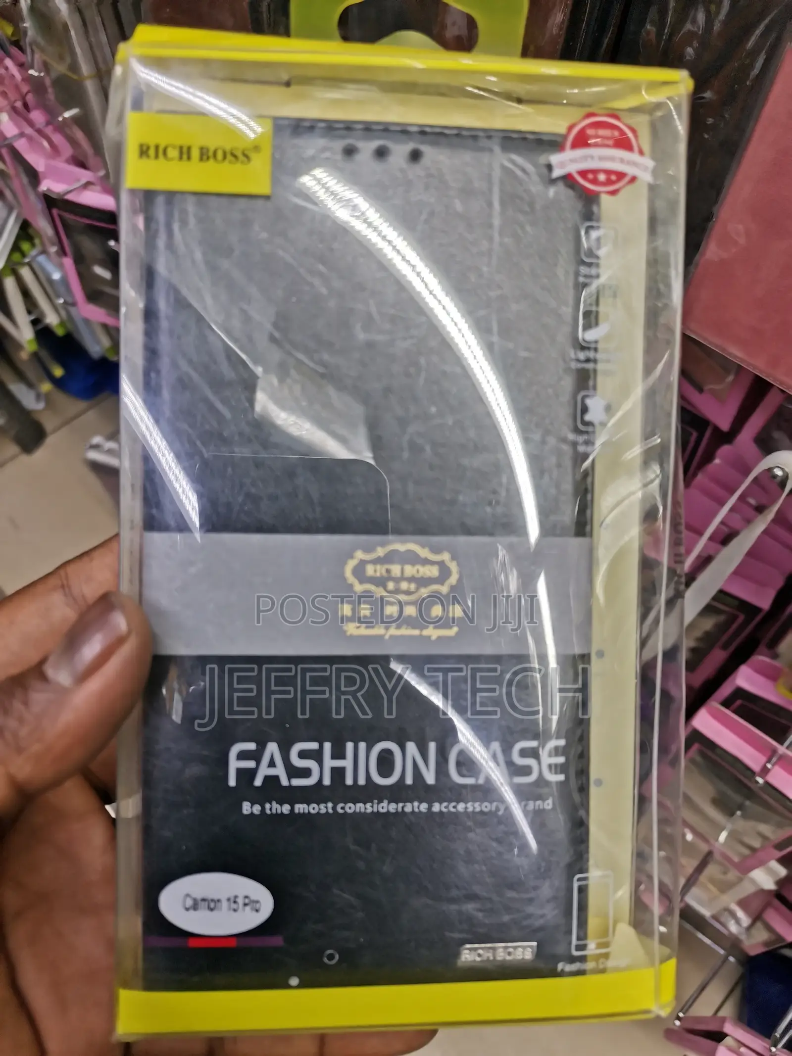 Universal Richboss Flip Case for Tecno Camon 15 Pro -Black