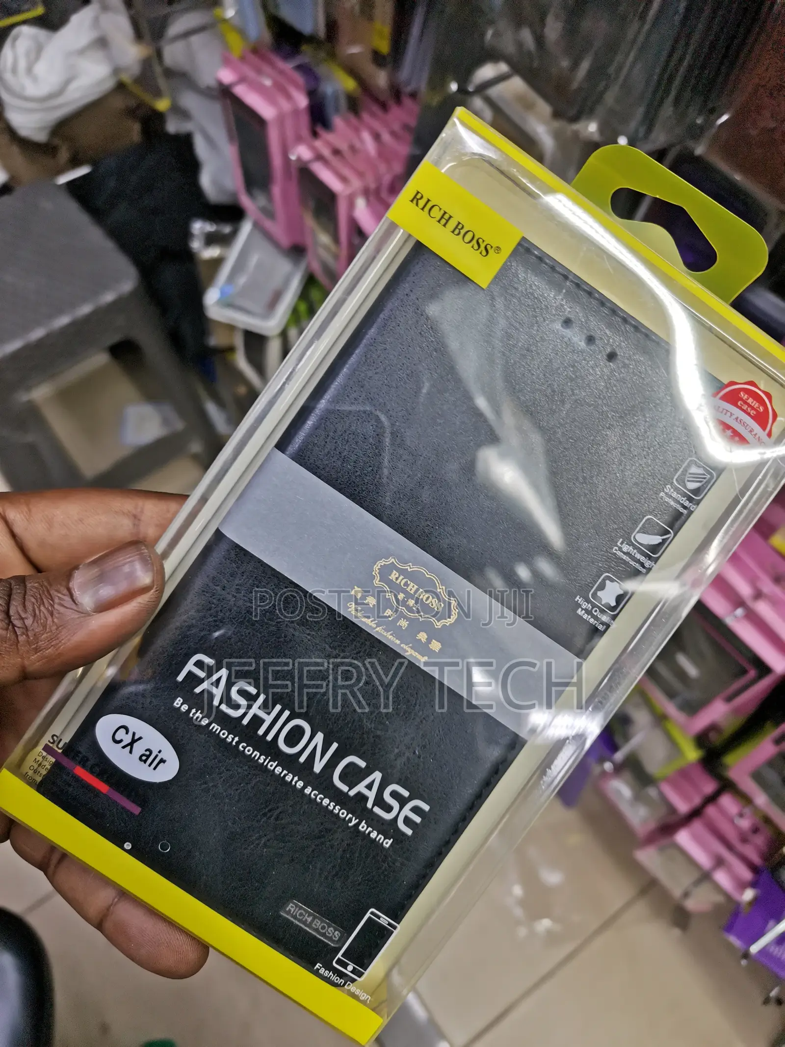 Universal Richboss Tecno Camon CX Air Wallet Case -Black