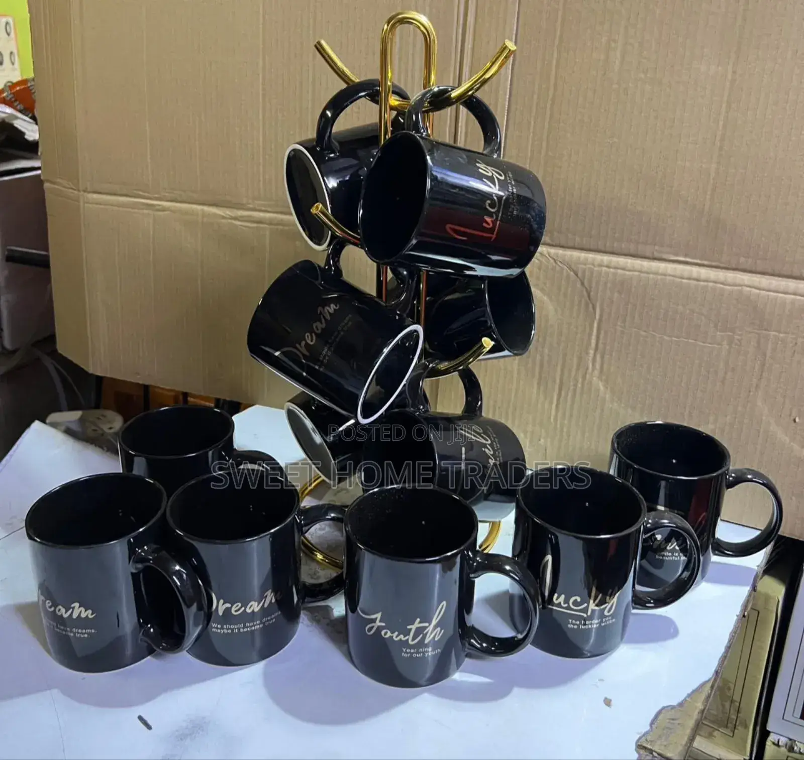 *6 PCS Ceramic Mugs 32 Cl *