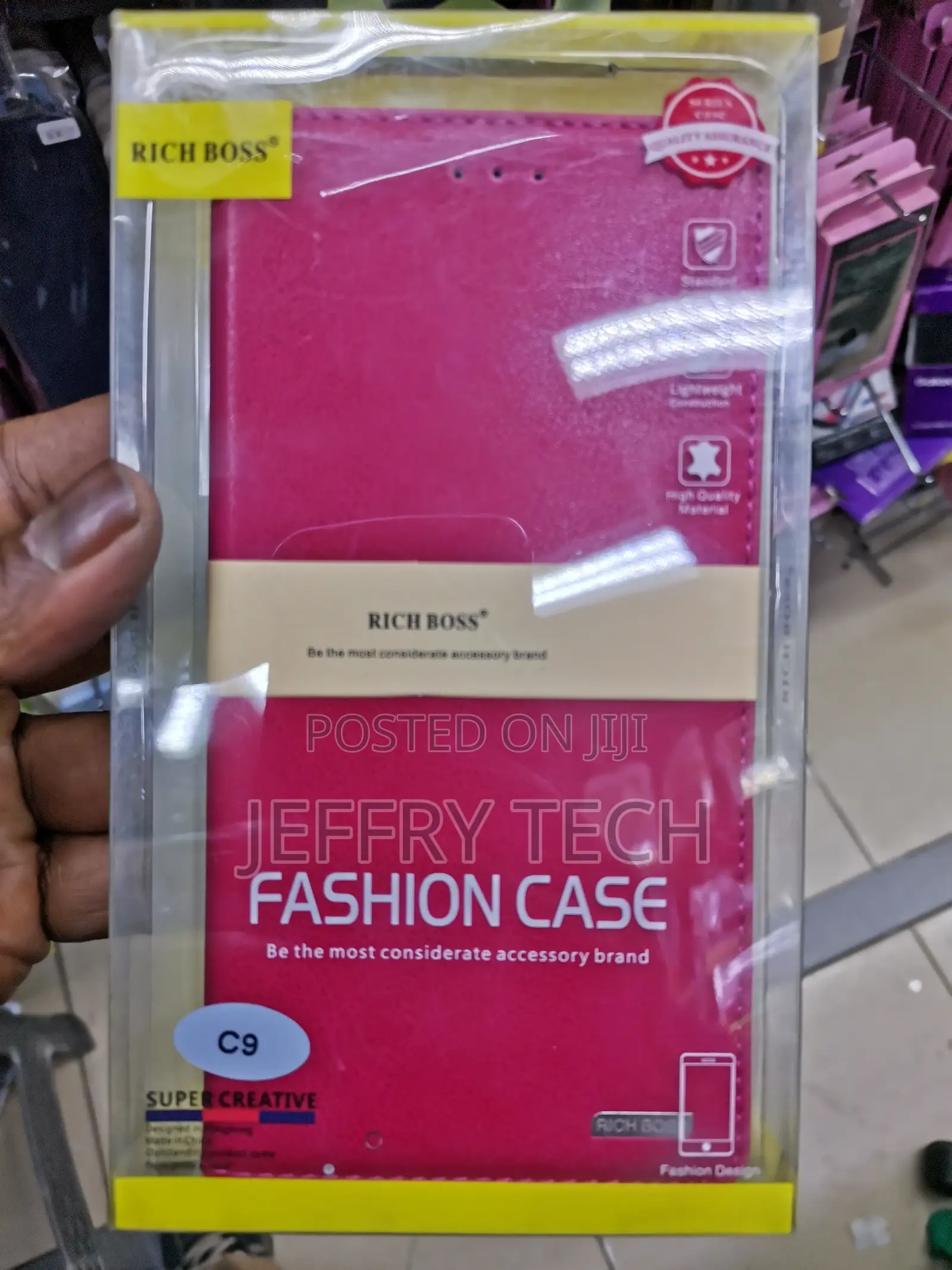 Universal Richboss Flip Case for Samsung C9-Pink