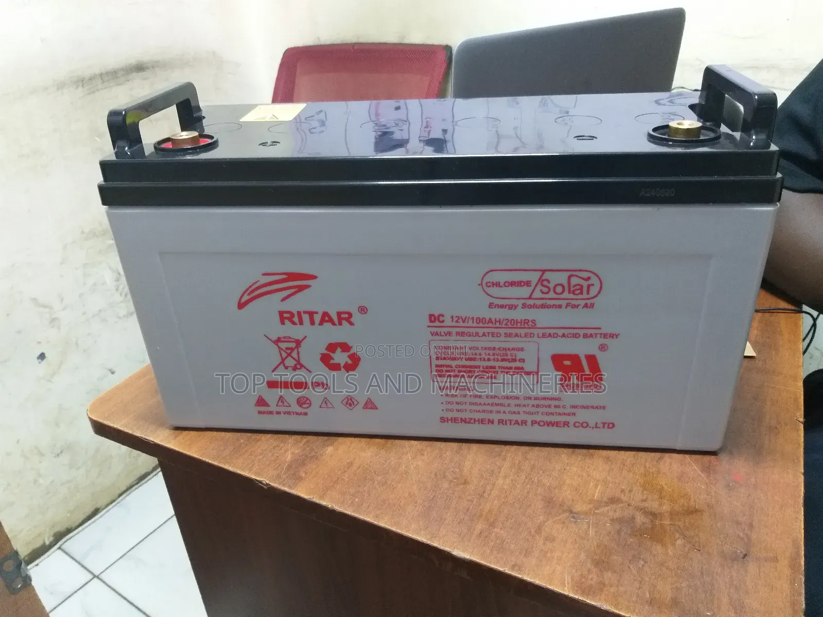 Ritar 12v100ah/20hrs Maintenance Free Solar Backup Battery