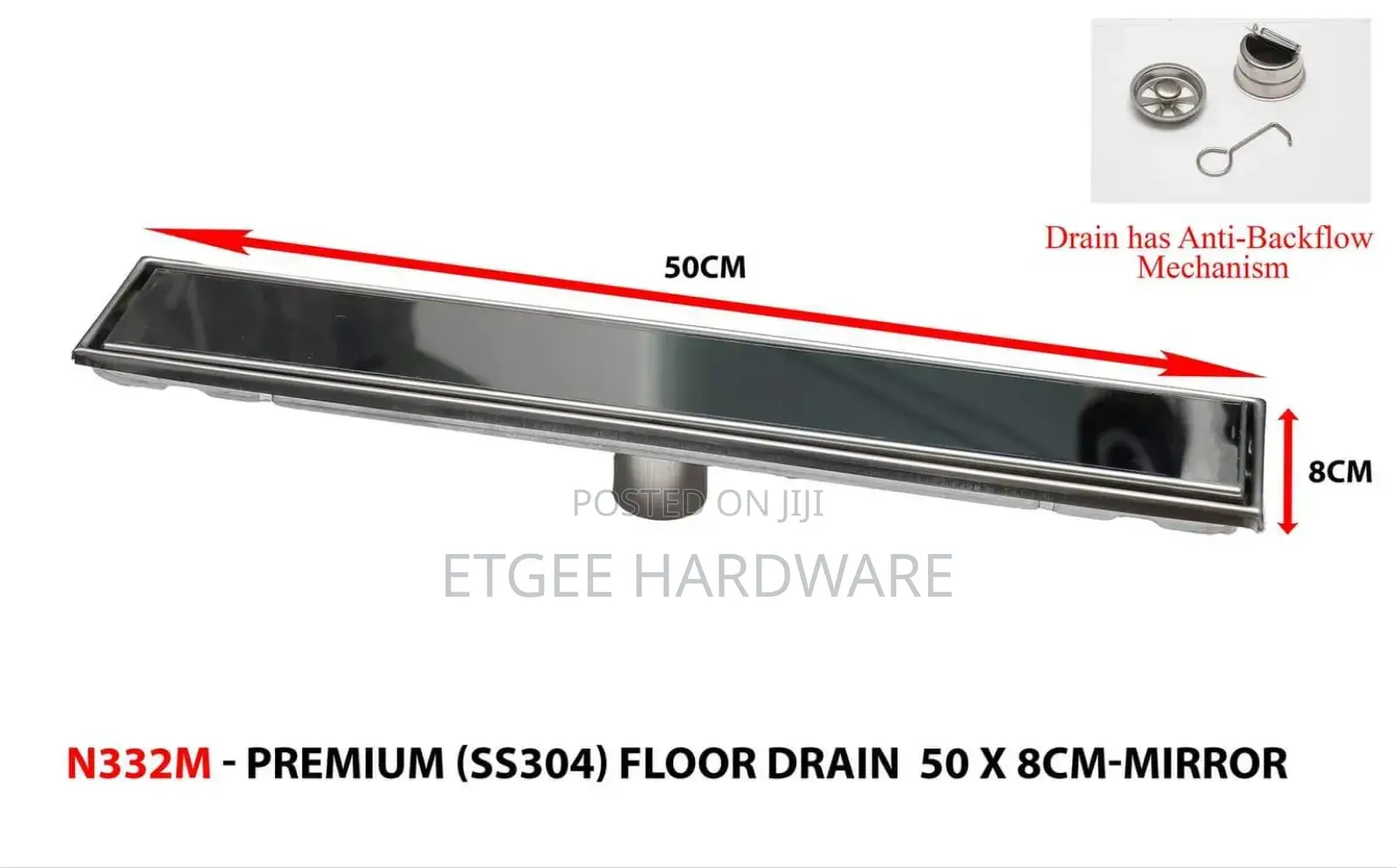 Floor Drain 50cm Silver