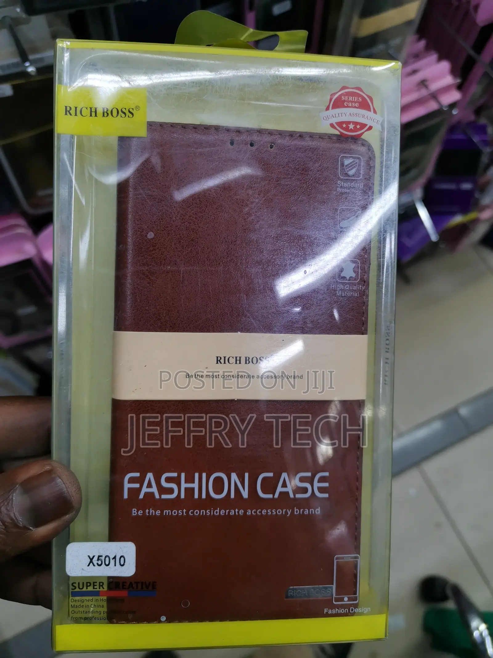 Universal Leather Flip Wallet Case for Infinix X5010 -Brown