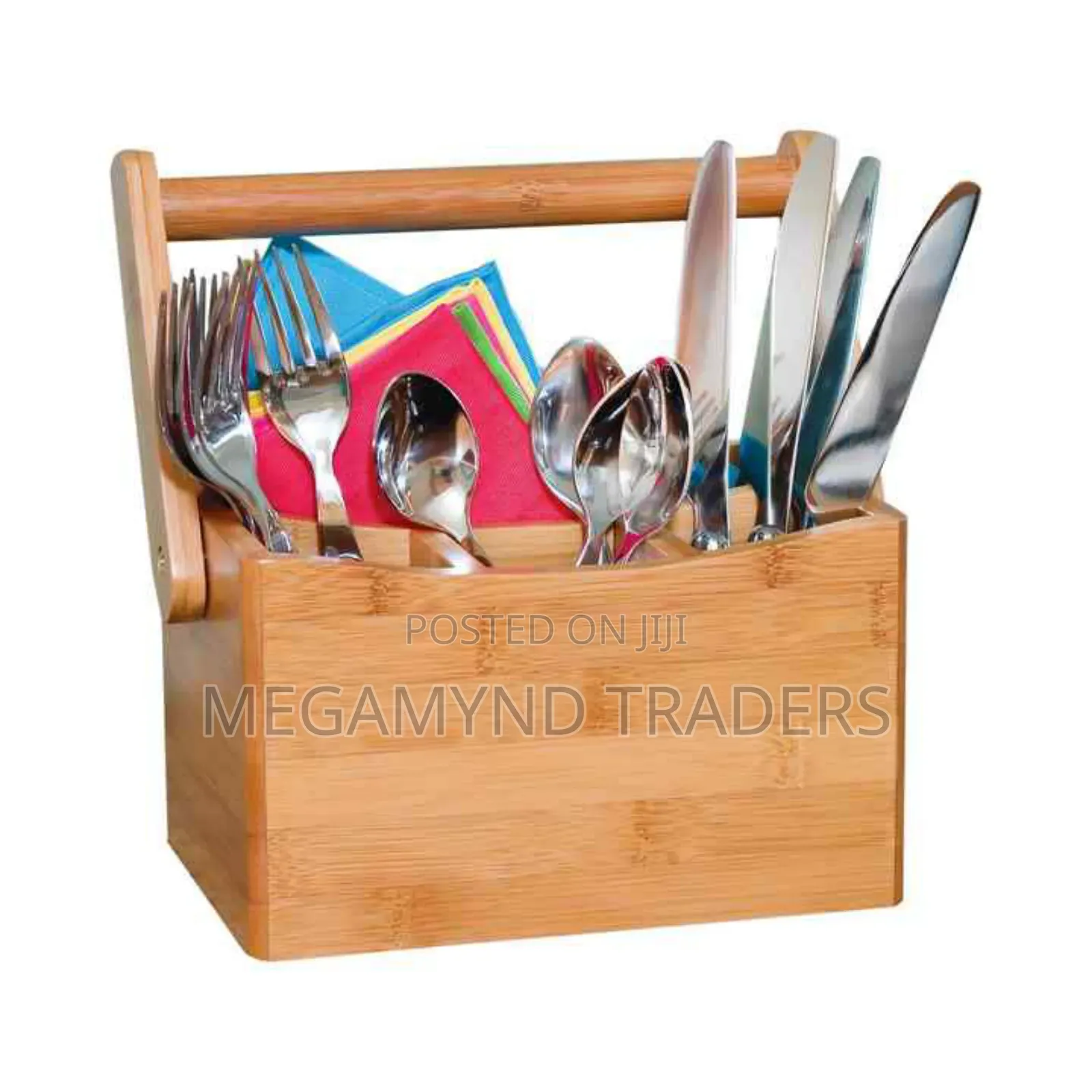 Cutlery Organize Bamboo/Napkins Holder/Portable Countertop