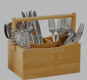Cutlery Organize Bamboo/Napkins Holder/Portable Countertop