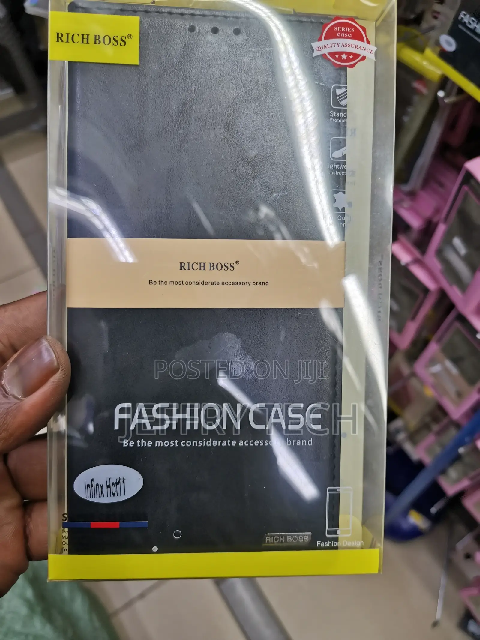 Univrsal Leather Flip Case for for INFINIX HOT 11- Black