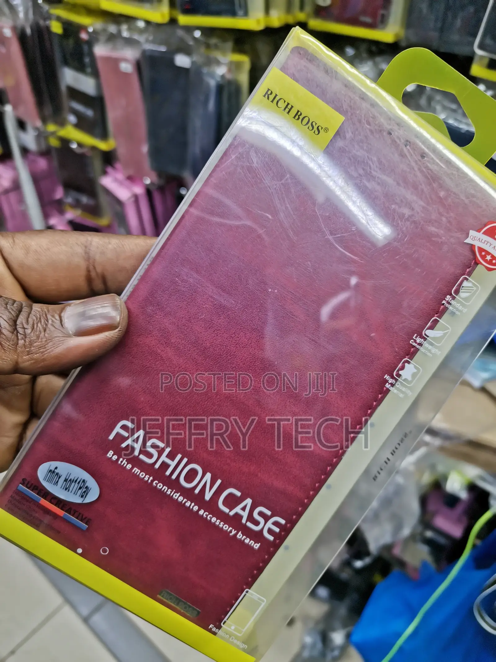 Universal Leather Flip Cover for Infinix Hot 11 Play -Red