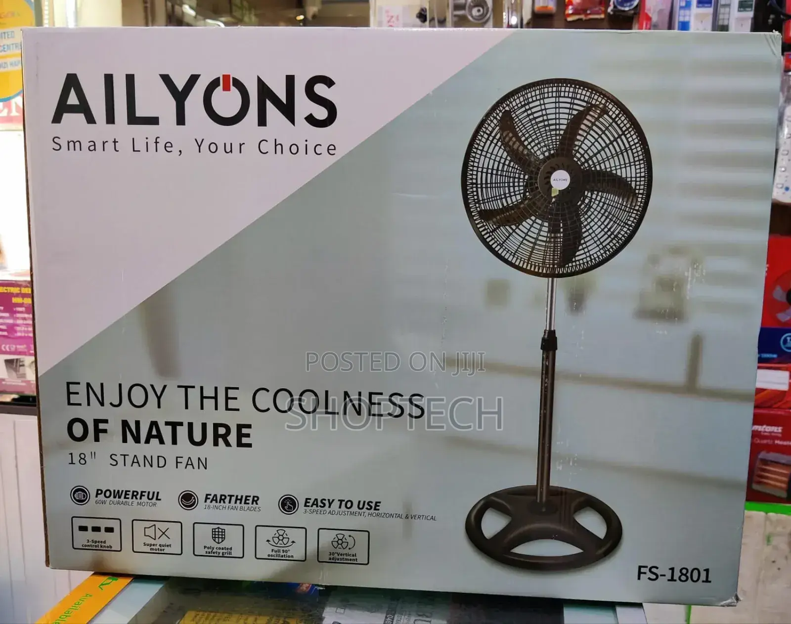 AILYONS 18 Inches Standing Fan