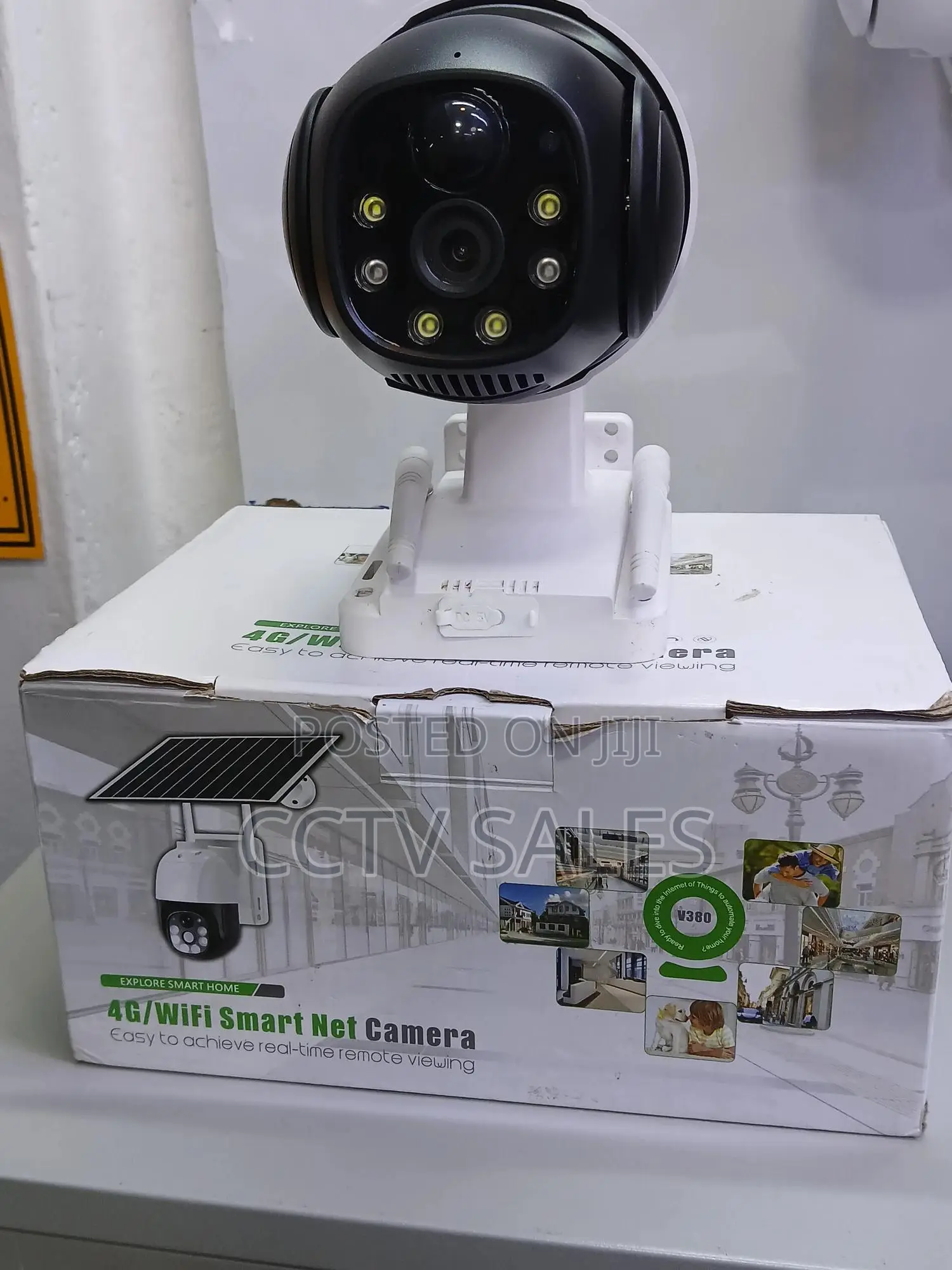 V380 PRO 4G Solar Dome 360 PTZ Wireless Camera With Simcard