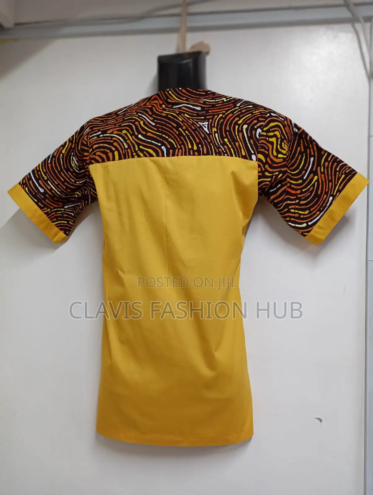 Short Sleeved Men Mustard Shirt