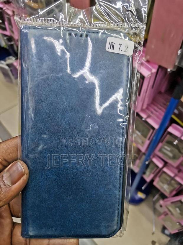 Universal Leather Flip Cover for Nokia7.2-Blue - main view