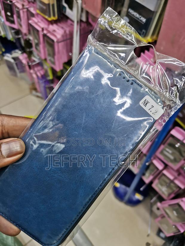 Universal Leather Flip Cover for Nokia7.2-Blue - thumbnail 3