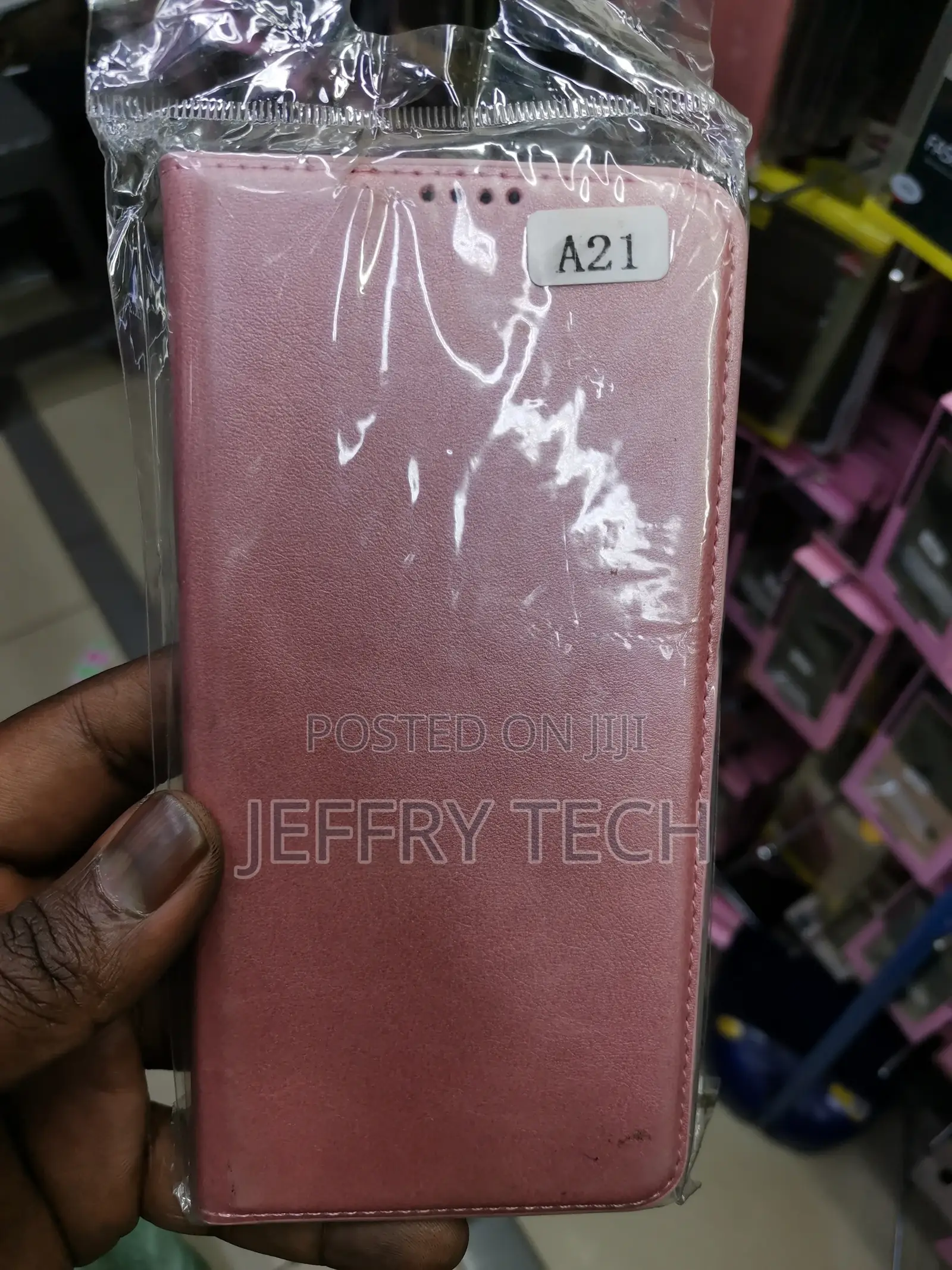 Universal Leather Flip Case for Samsung Galaxy A21-Pink