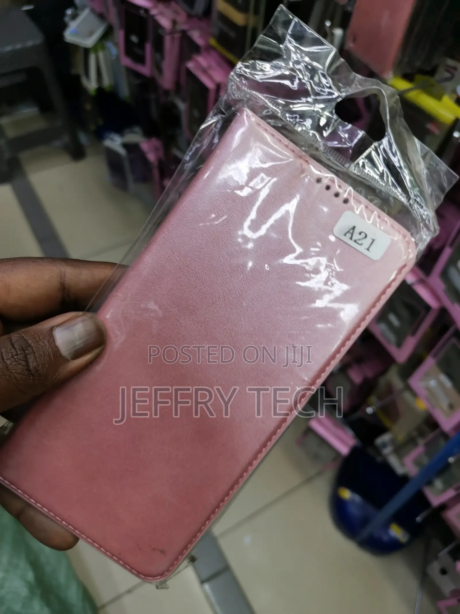 Universal Leather Flip Case for Samsung Galaxy A21-Pink