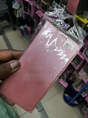 Universal Leather Flip Case for Samsung Galaxy A21-Pink