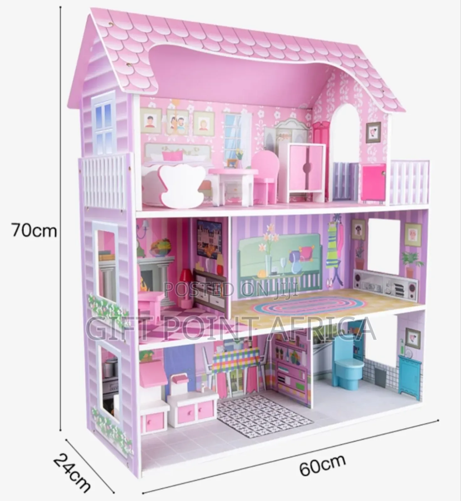 Kids Wooden Play House Set