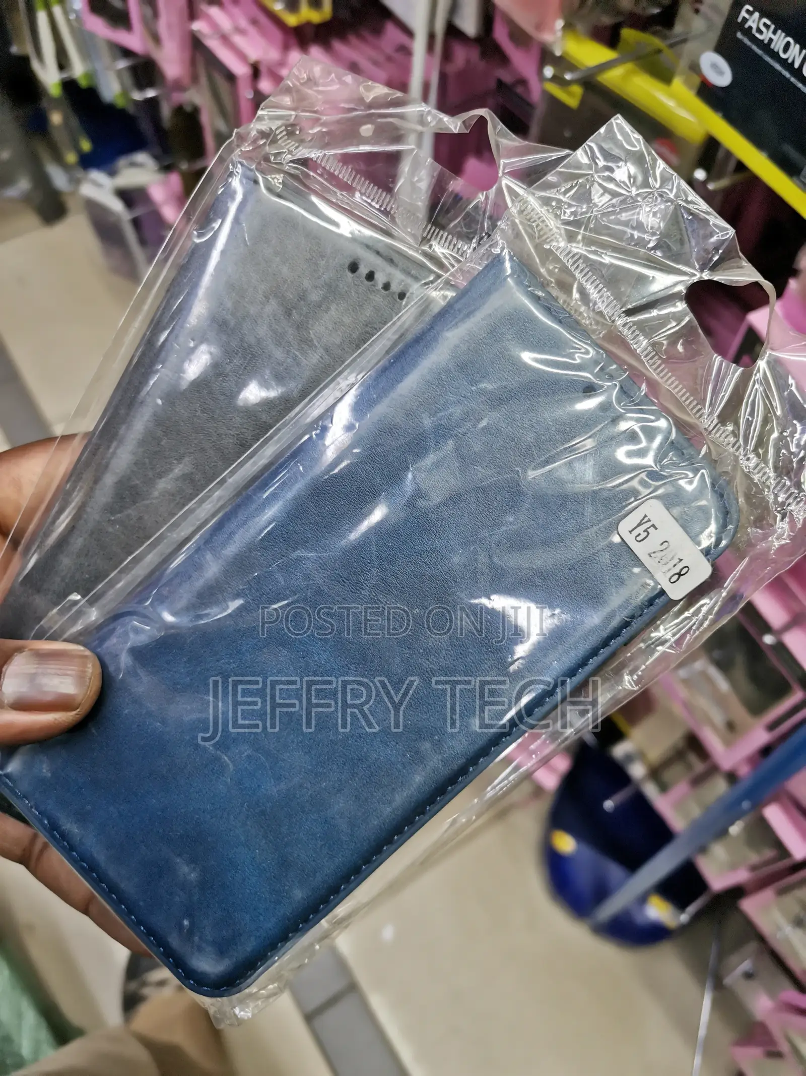 Universal Leather Flip Case for Huawei Y5 Prime 2018-Blue