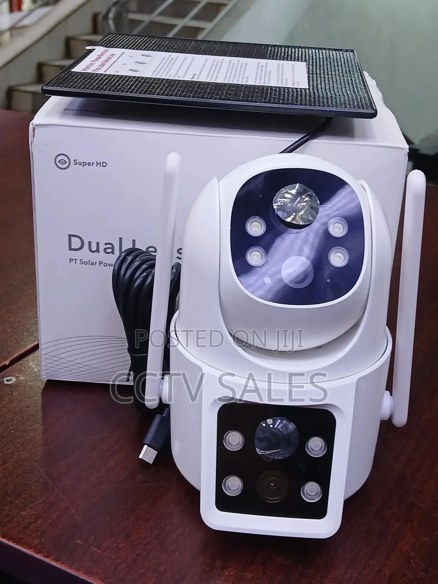 Dual Lens Solar Powered Ip65 Waterproof Camera