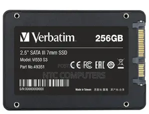 Verbatim Vi550 S3 2.5” Sata Internal SSD 256gb - Ver-49351