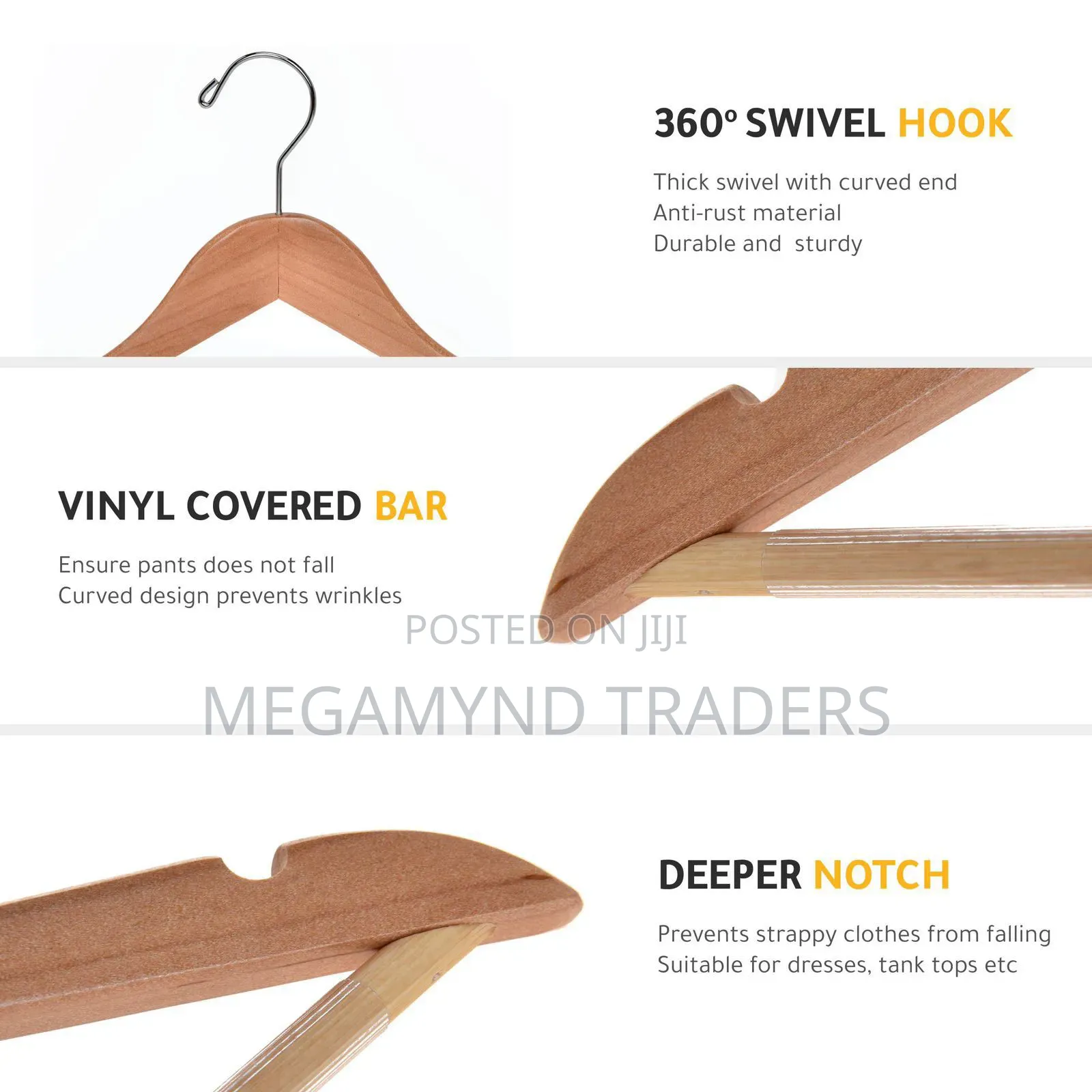 10pc Wooden Hangers/Suit Hangers