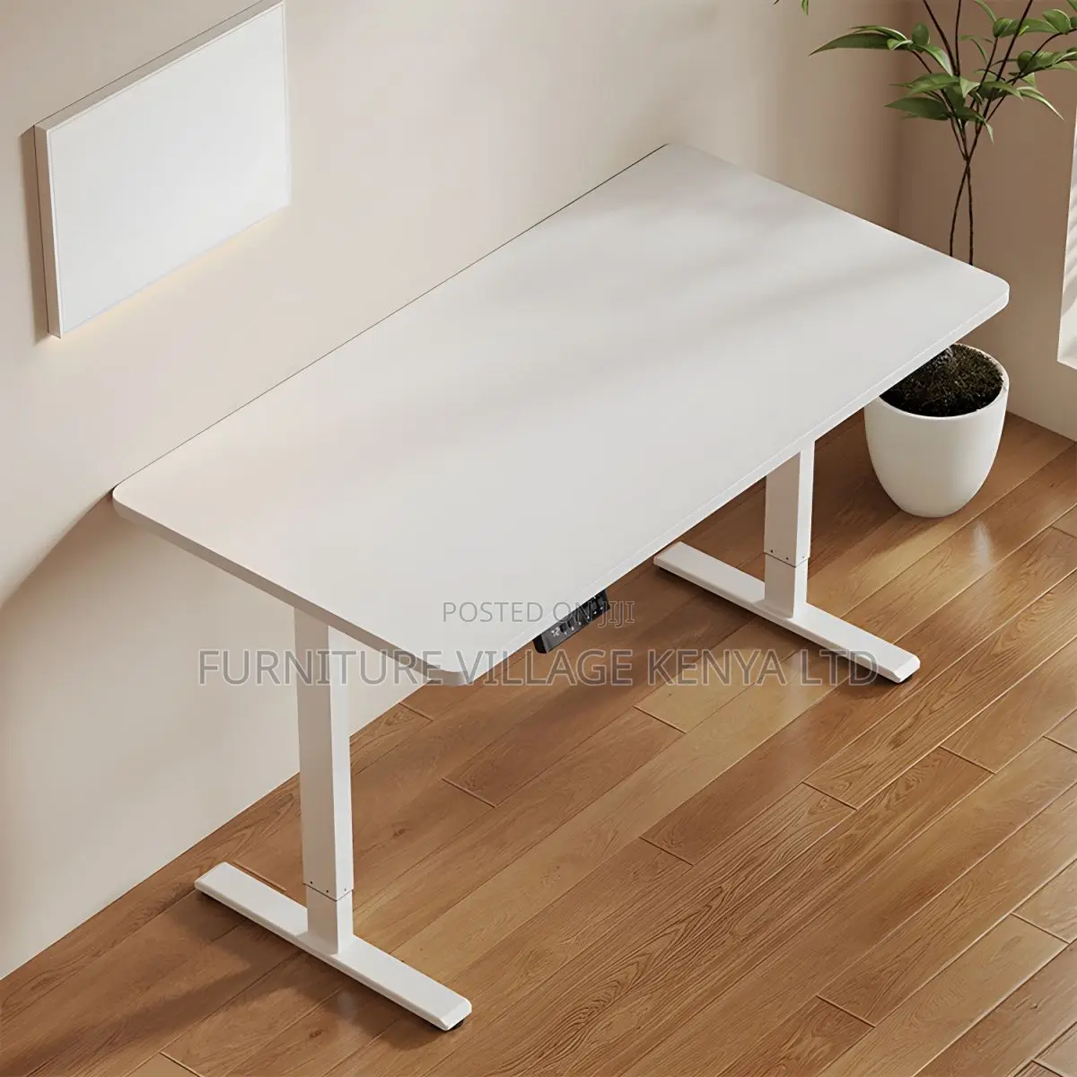 Electric Rectangular Adjustable Wooden Standing Desk