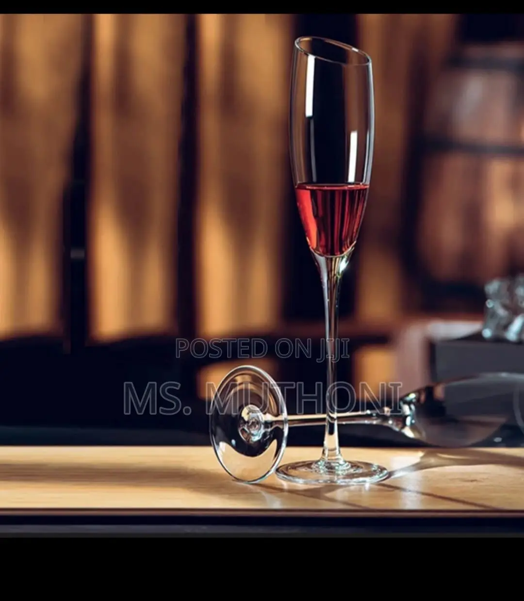 200 Ml Elegant Slanted Crystal Glass