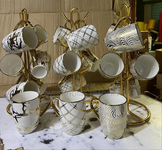 6 PCS Ceramic Mugs 330 Ml White - main view