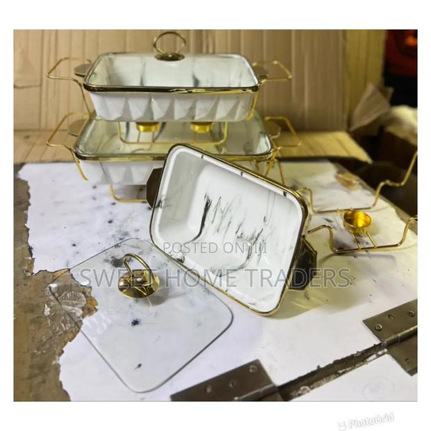 3 PCS Ceramic Chaffing Dishes Rectangular - main view