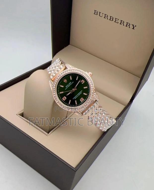 Iced Rolex Rose Gold Watch - main view