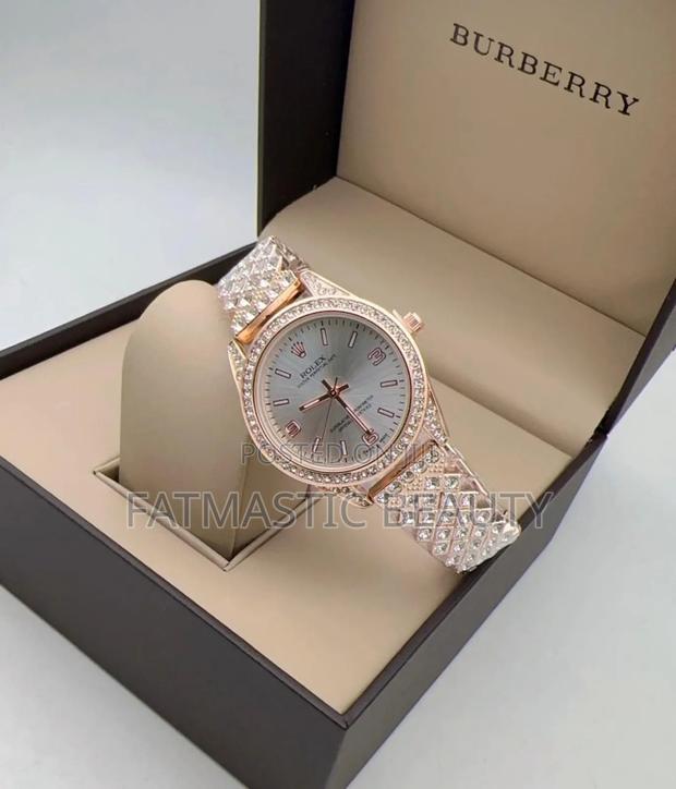 Iced Rolex Rose Gold Watch - thumbnail 3