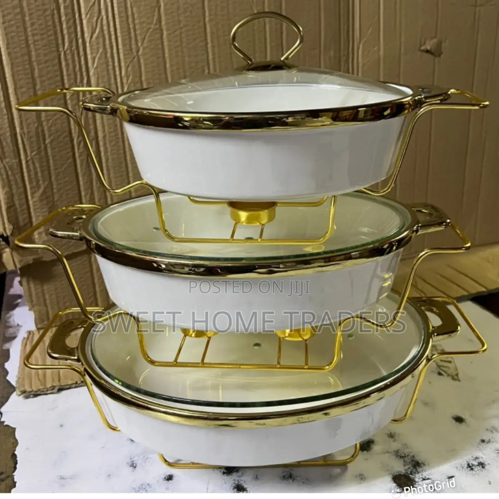 *Oval White Ceramic Chaffing Dished*