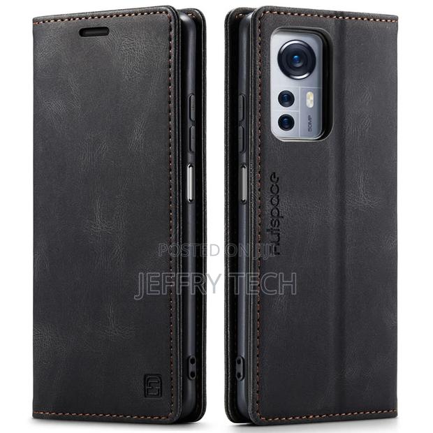 Xiaomi Mi 12 RFID Retro Flip Leather Wallet Case Black - main view