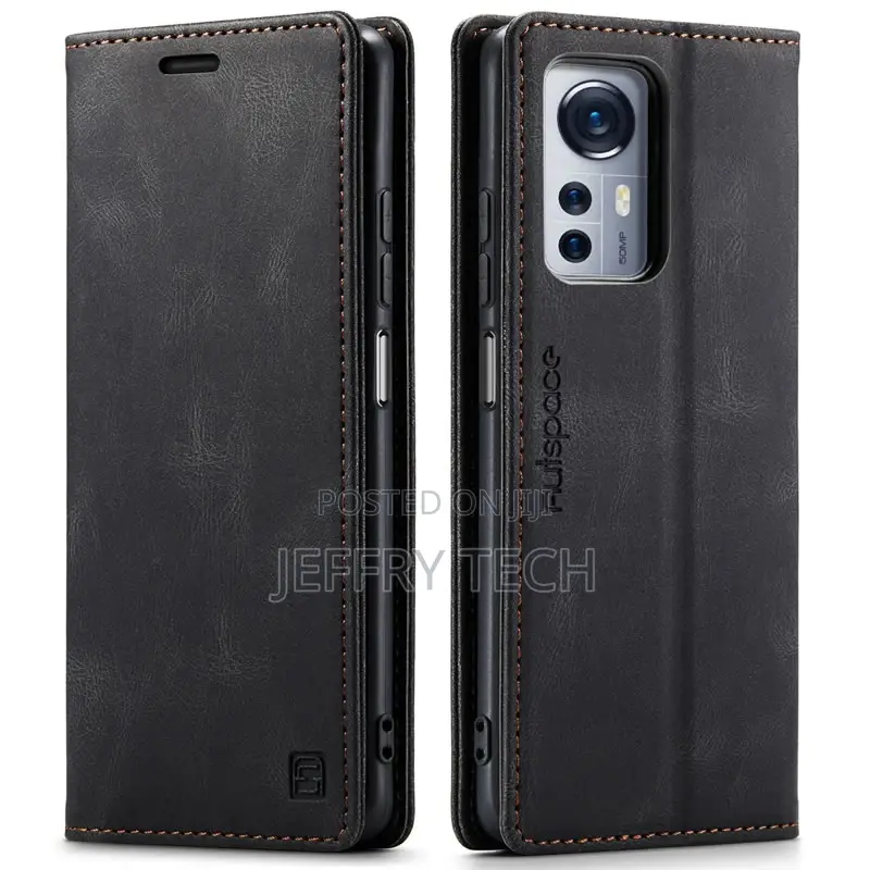 Xiaomi Mi 12 RFID Retro Flip Leather Wallet Case Black
