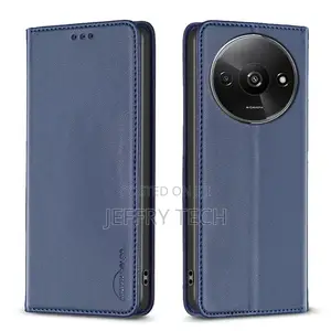 Xiaomi Redmi A3 Premium PU Leather Flip Wallet Case Blue