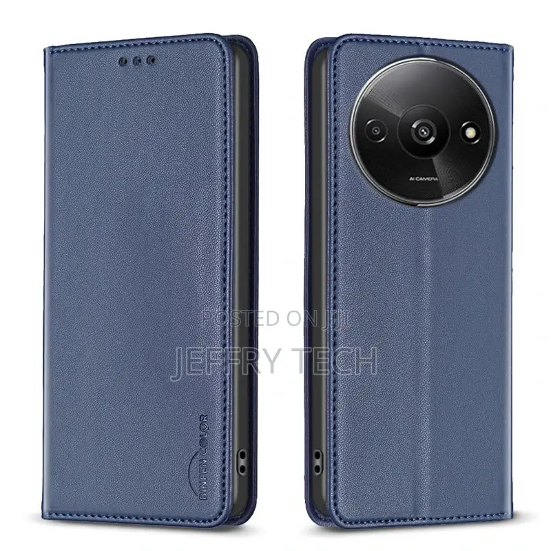 Xiaomi Redmi A3 Premium PU Leather Flip Wallet Case Blue