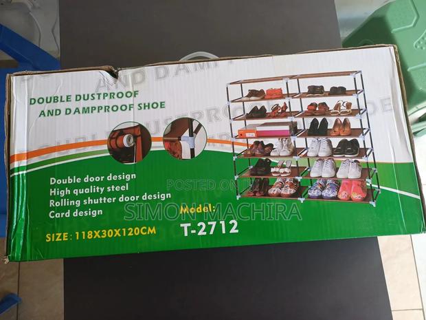 7 Layer Double Shoe Rack With Cover - main view