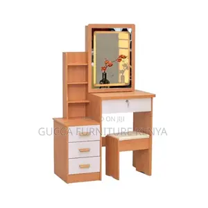 Dressers: Brown Dressing Table Set With Mirror and Stool