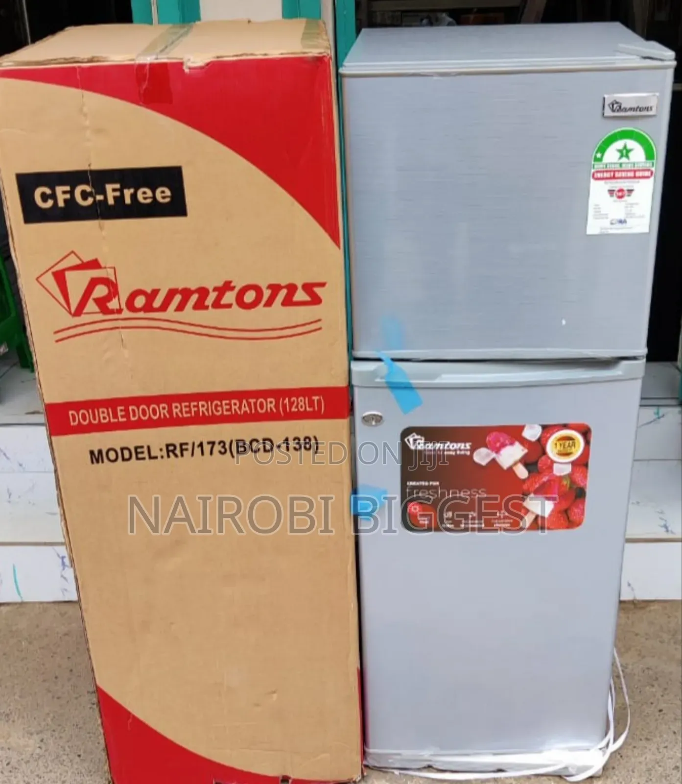Ramtons 128litres Silver 2- Door Refrigerator