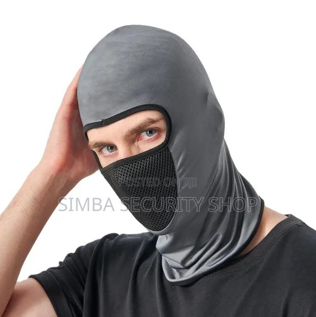 Grey Full Face Balaclava Ski Mask With Filter Mesh Hat Gray - main view