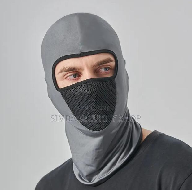 Grey Full Face Balaclava Ski Mask With Filter Mesh Hat Gray - thumbnail 6